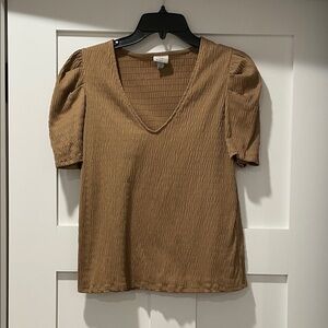 A New Day V-Neck Puff Sleeve Blouse size M